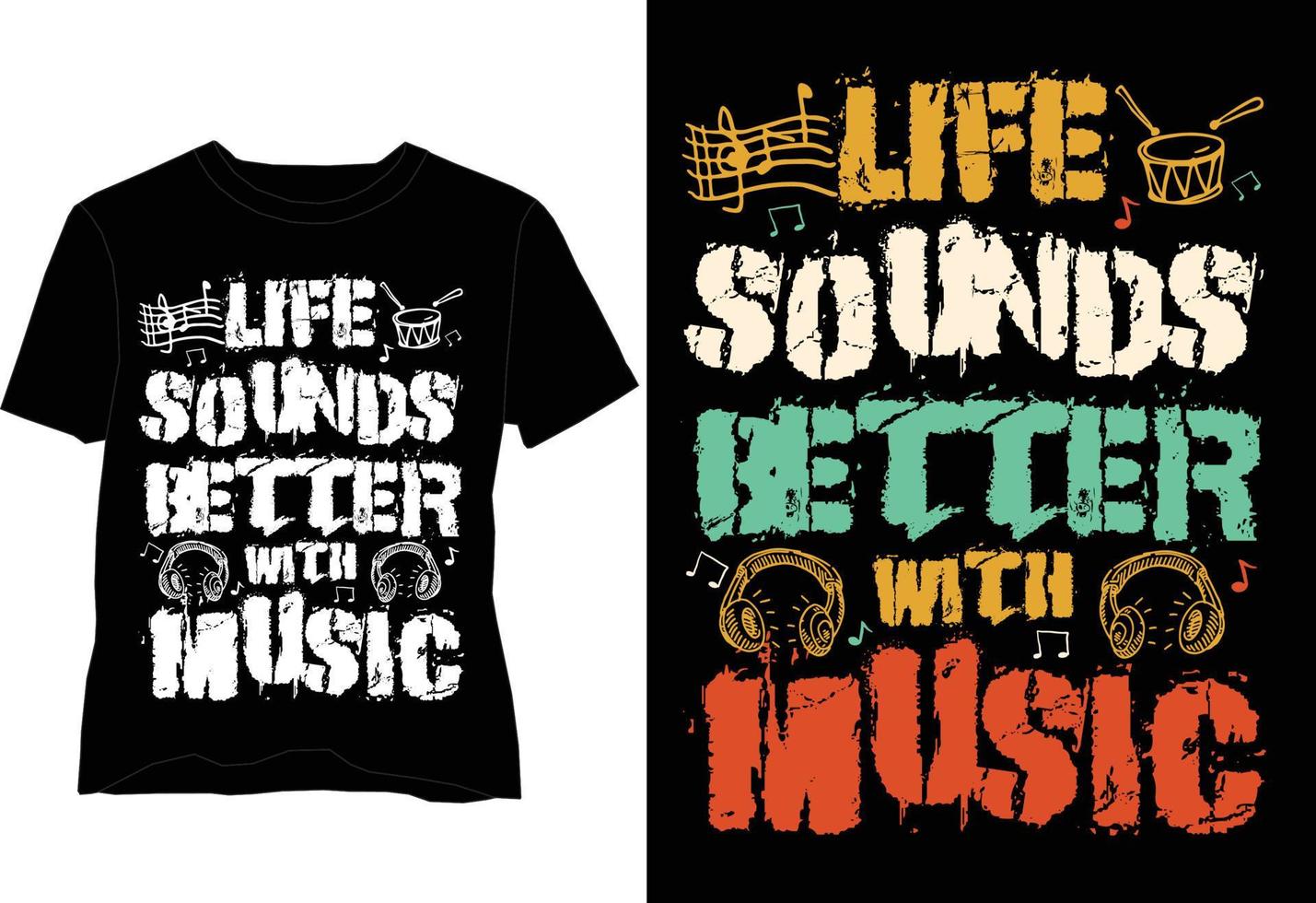 design de camiseta de amante da música vetor