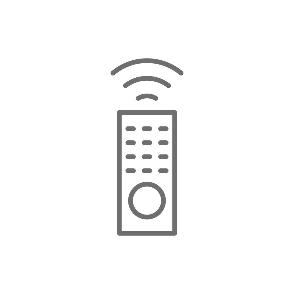 ícone de arte de linha de tv de controle remoto vetor eps10 cinza isolado no fundo branco. símbolo de contorno remoto de televisão em um estilo moderno simples e moderno para o design do seu site, logotipo e aplicativo móvel
