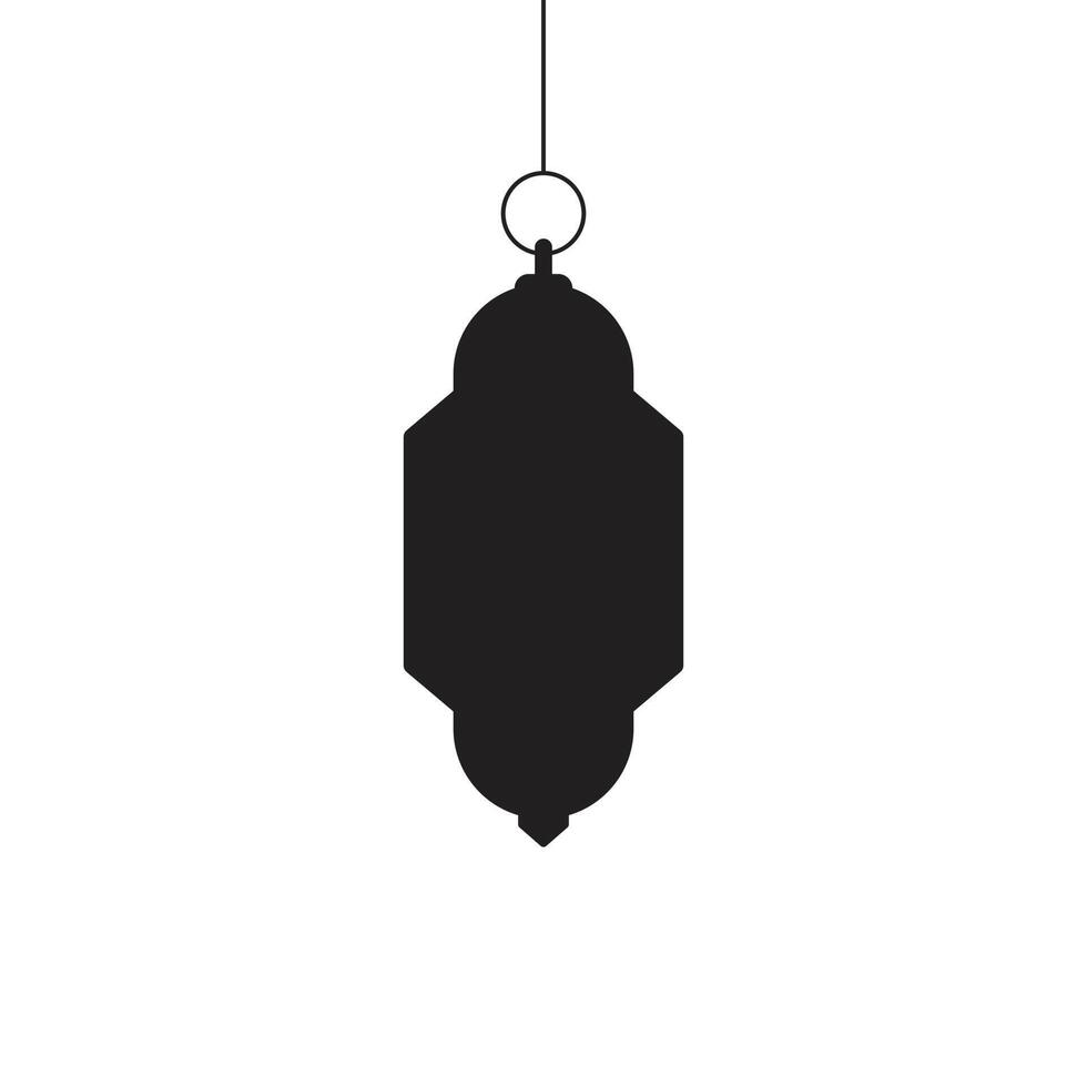 eps10 preto vector ramadan lanterna ou ícone de arte sólida dangler isolado no fundo branco. símbolo de lanterna ou lâmpada em um estilo moderno simples e moderno para o design do seu site, logotipo e aplicativo móvel