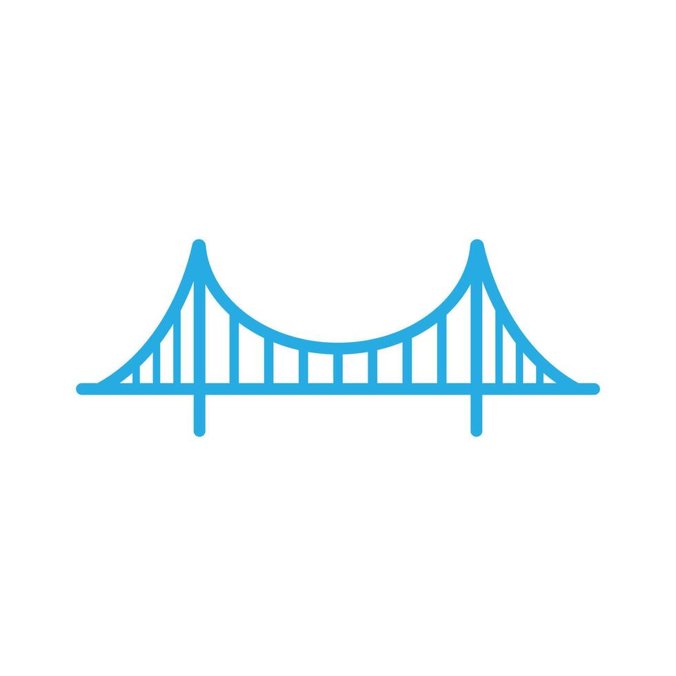 eps10 azul vector ícone de arte da ponte Golden Gate isolado no fundo branco. símbolo de contorno de ponte suspensa em um estilo moderno simples e moderno para o design do seu site, logotipo e aplicativo móvel