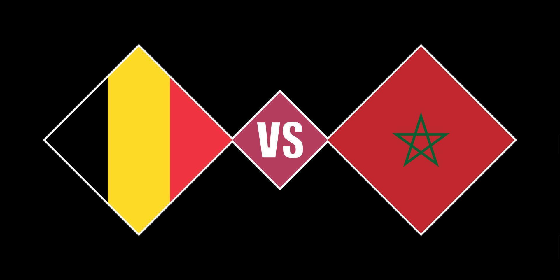 conceito de bandeira bélgica vs marrocos. ilustração vetorial. vetor
