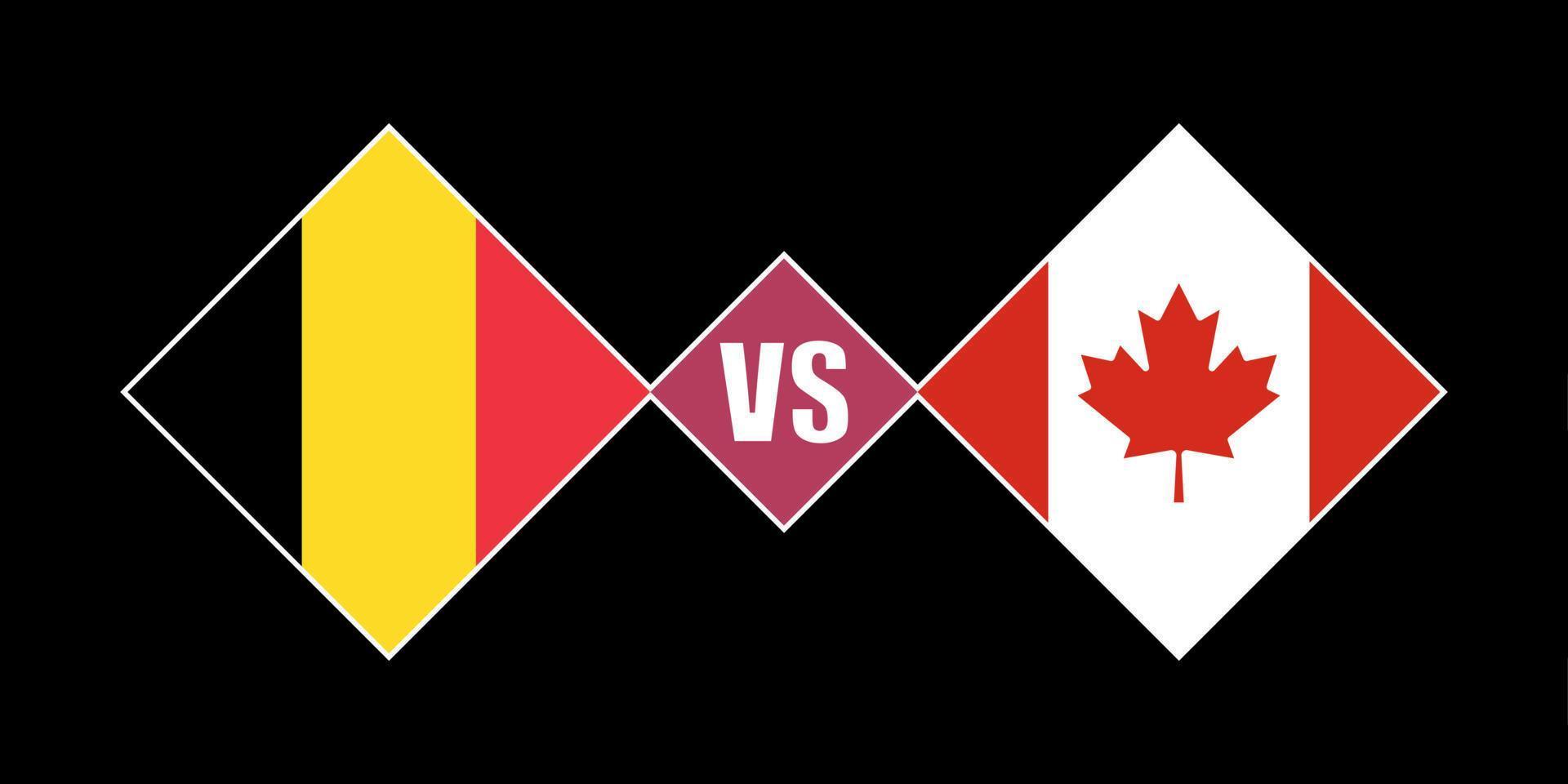 conceito de bandeira bélgica vs canadá. ilustração vetorial. vetor