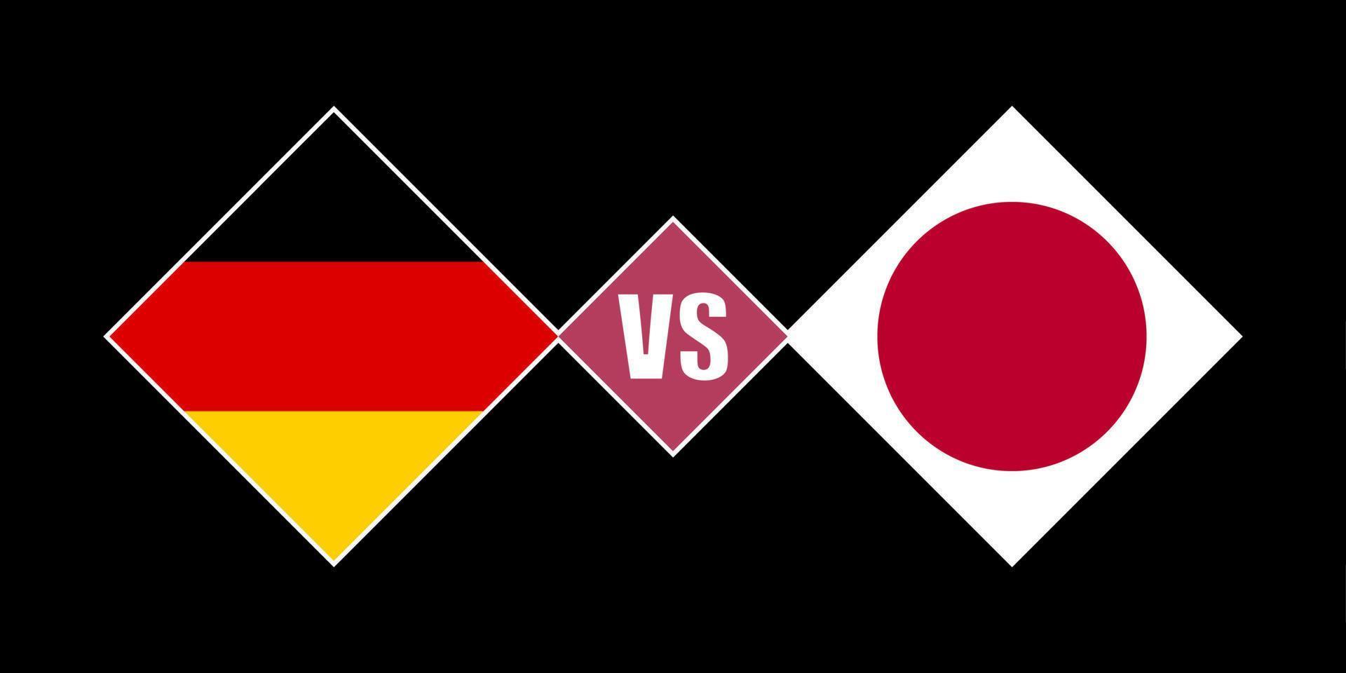 Alemanha vs conceito de bandeira do Japão. ilustração vetorial. vetor