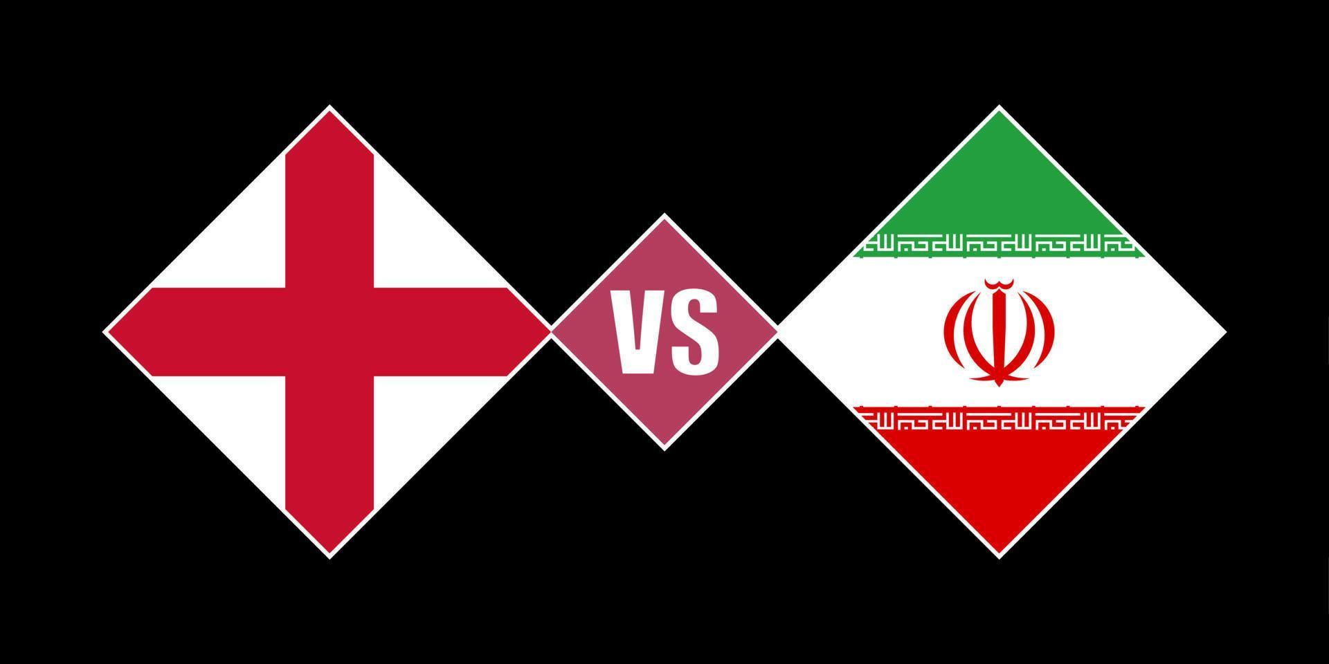 conceito de bandeira de inglaterra vs irã. ilustração vetorial. vetor