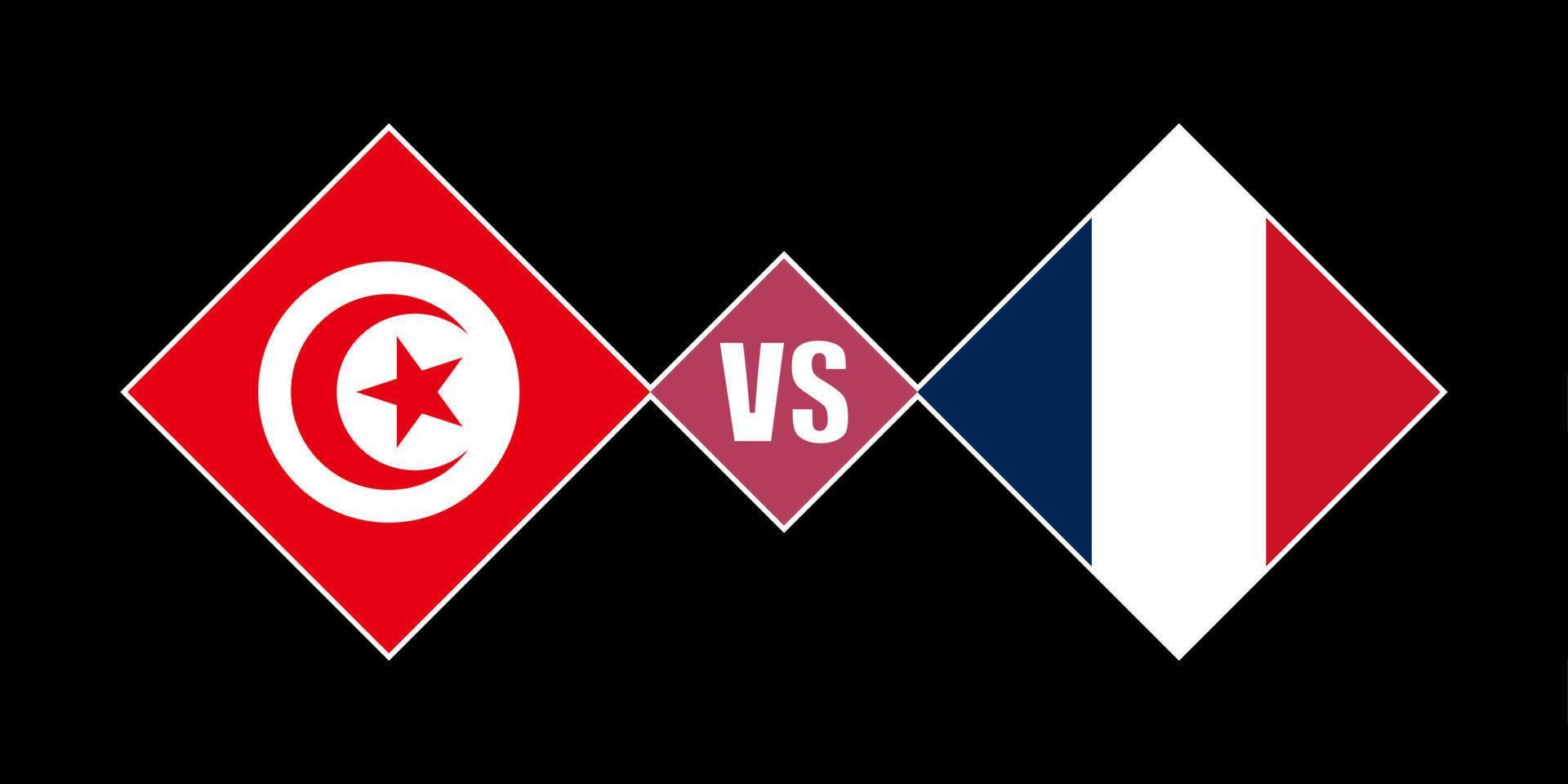 conceito de bandeira tunísia vs frança. ilustração vetorial. vetor
