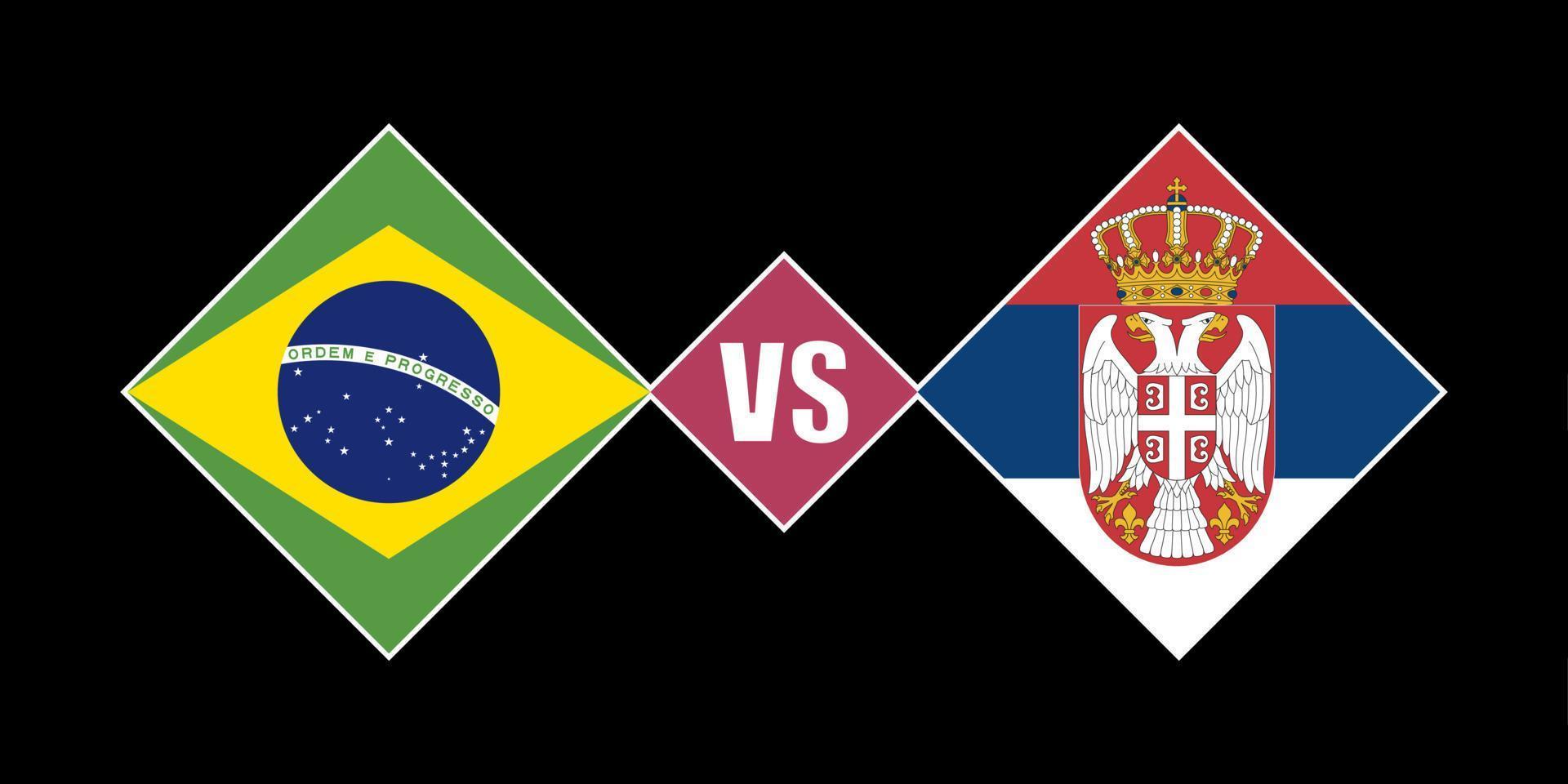 conceito de bandeira brasil vs sérvia. ilustração vetorial. vetor