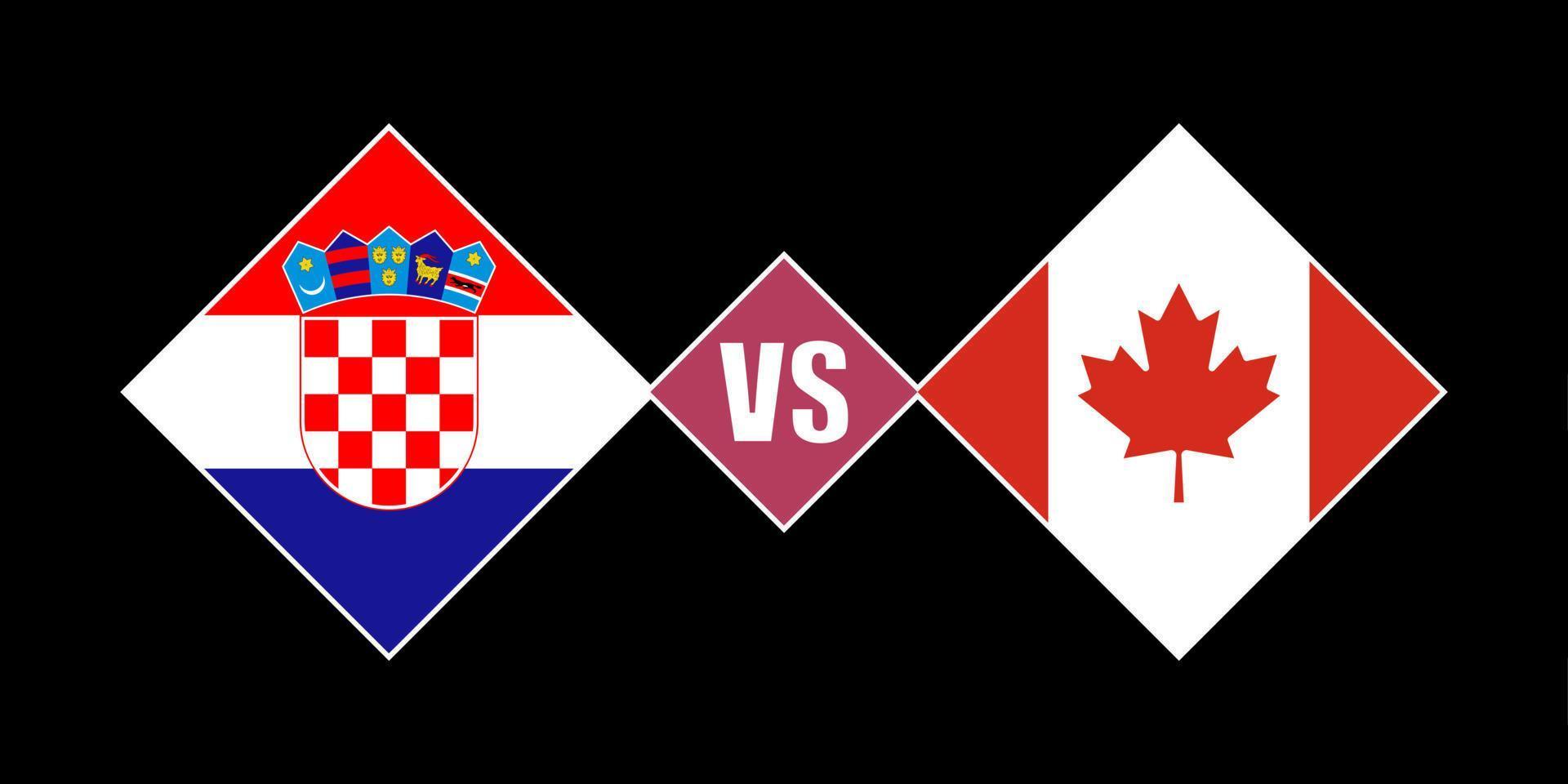 conceito de bandeira croácia vs canadá. ilustração vetorial. vetor