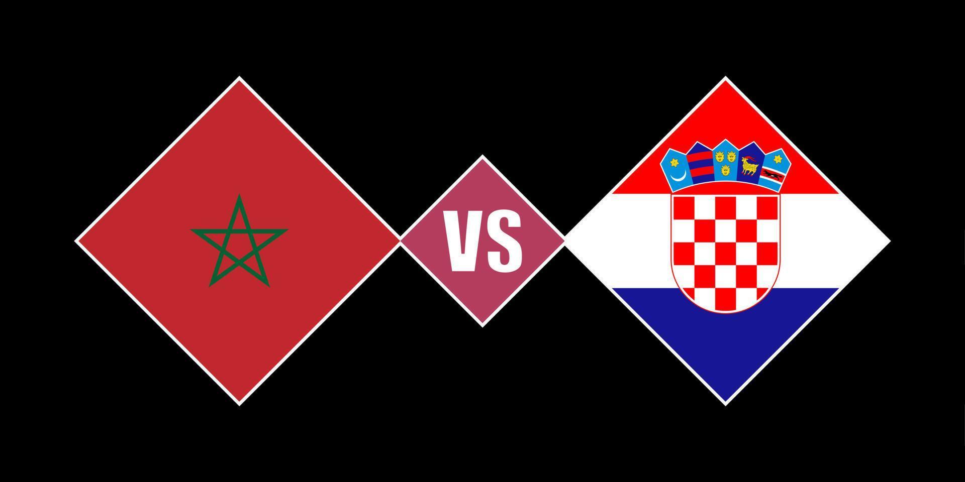 conceito de bandeira marrocos vs croácia. ilustração vetorial. vetor