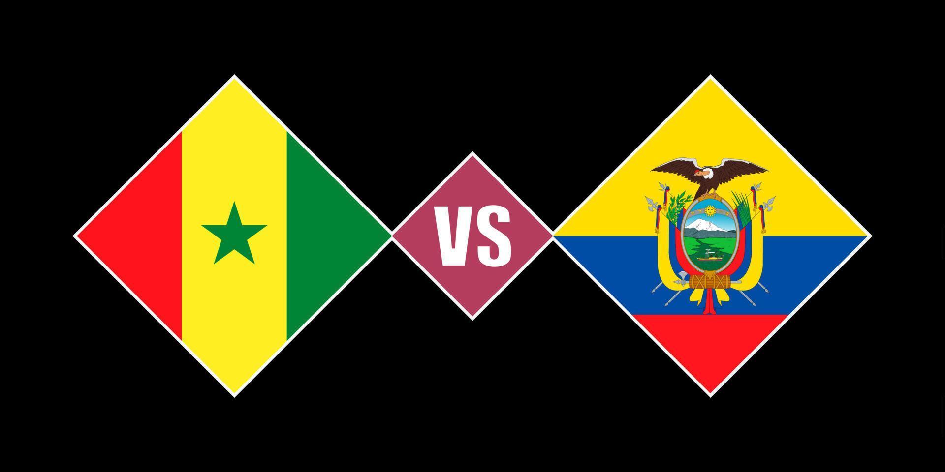 conceito de bandeira senegal vs equador. ilustração vetorial. vetor