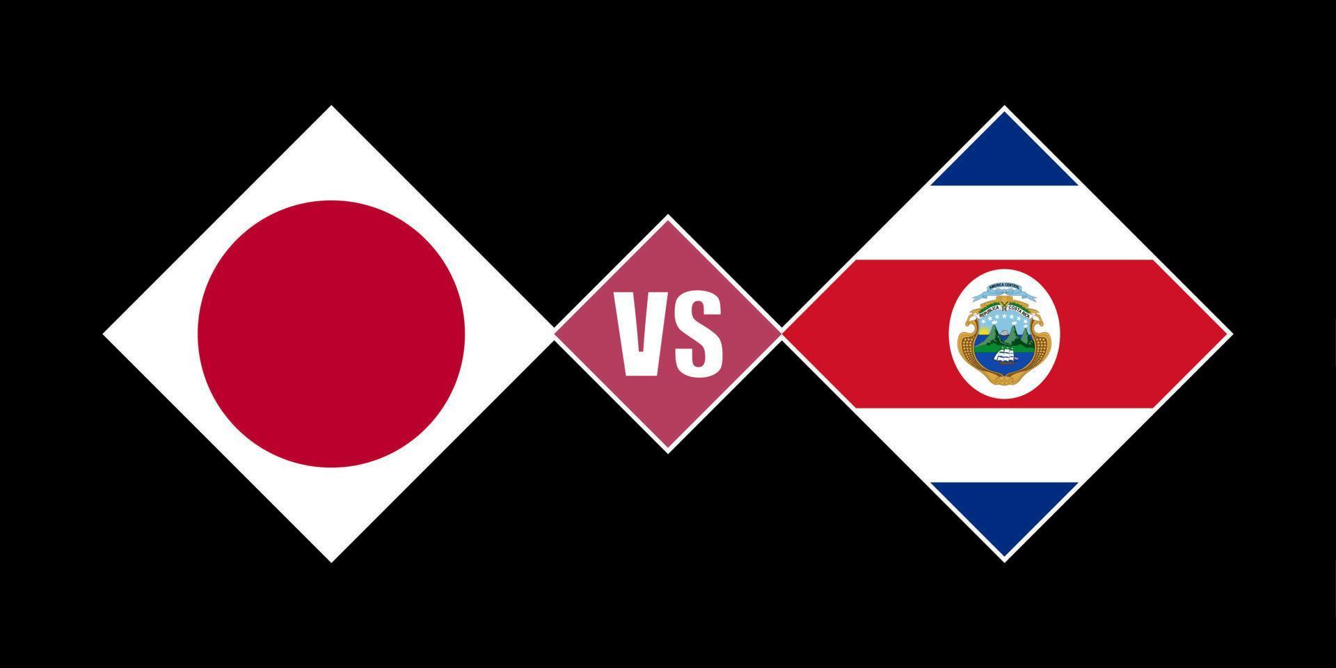 japão vs conceito de bandeira da costa rica. ilustração vetorial. vetor