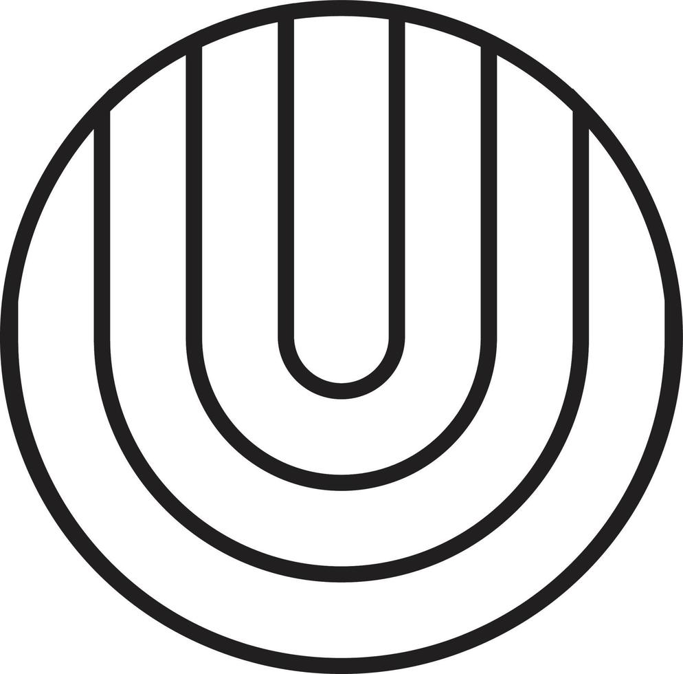 logotipo do círculo abstrato e ilustração da letra u em estilo moderno e minimalista vetor