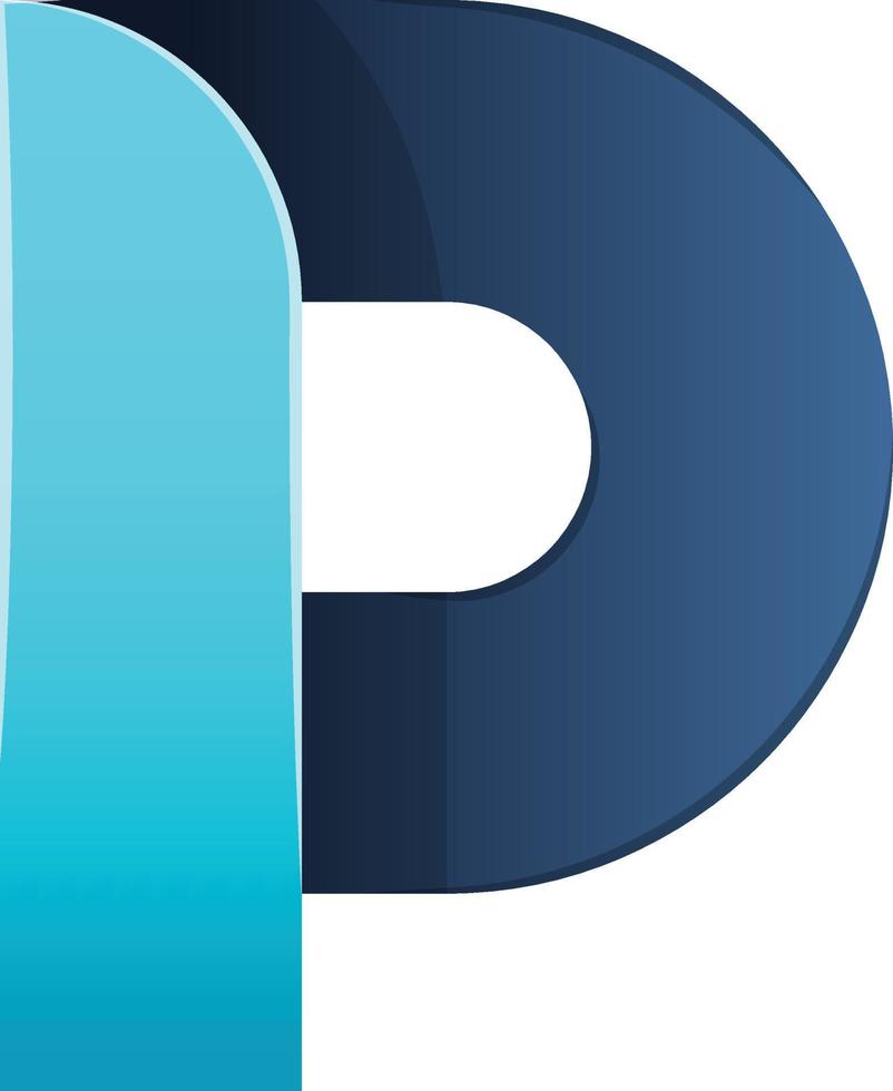 ilustração abstrata do logotipo da letra p em estilo moderno e minimalista vetor