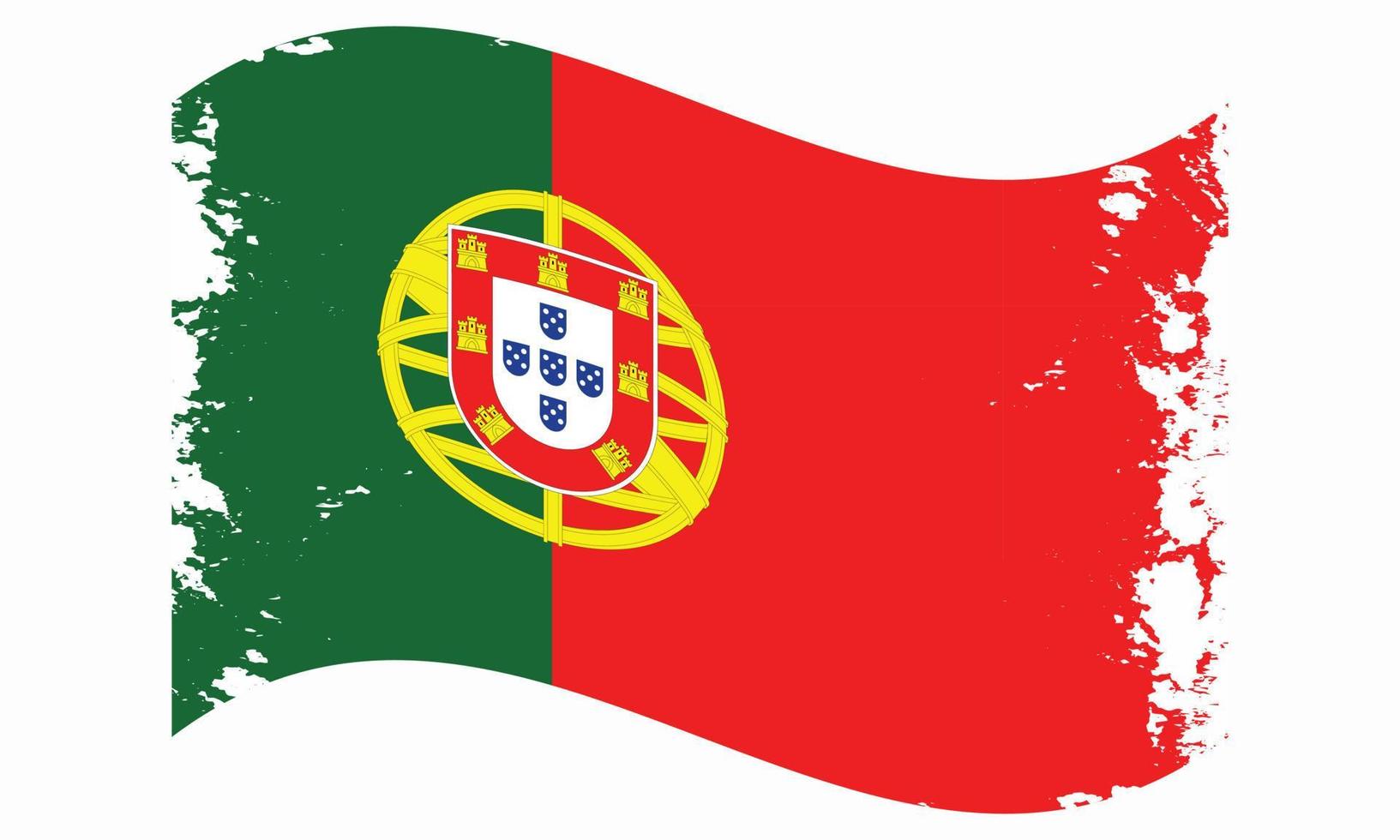 design de bandeira de escova de grunge ondulado de portugal vetor