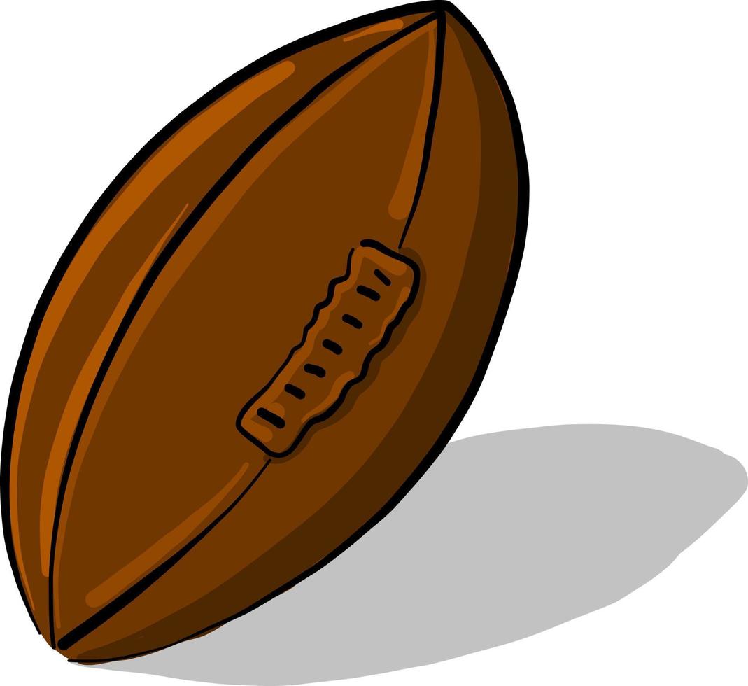 velha bola de rugby, ilustração, vetor em fundo branco
