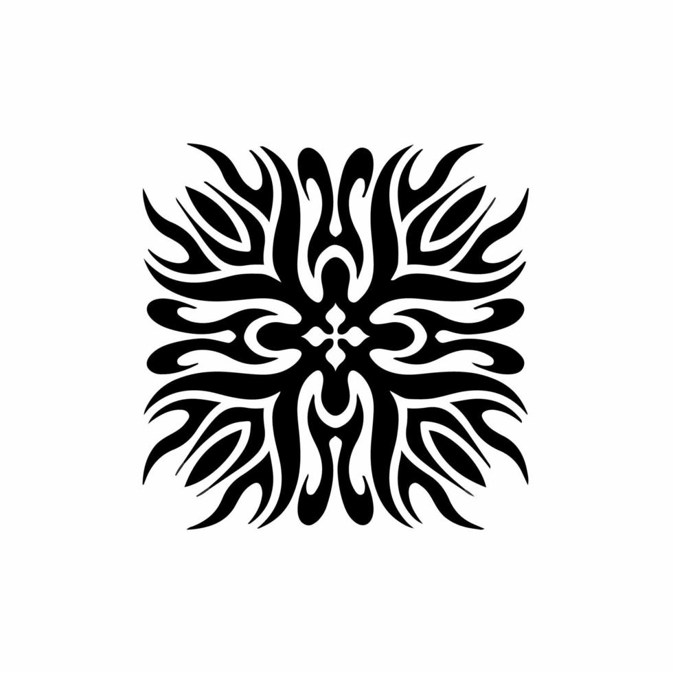 mandala logotipo de símbolo de chama tribal em fundo branco. desenho de tatuagem de decalque de estêncil. ilustração vetorial plana. vetor