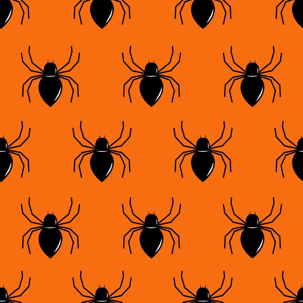 padrão sem emenda de aranha preta. ícone de vetor plano repetido para o halloween.