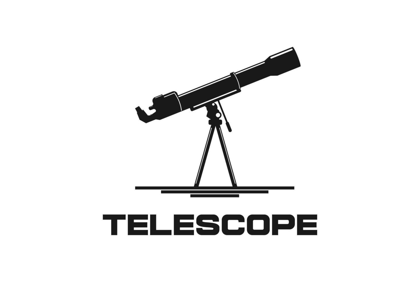 telescópio espacial do planeta vintage para design de logotipo de ciência vetor