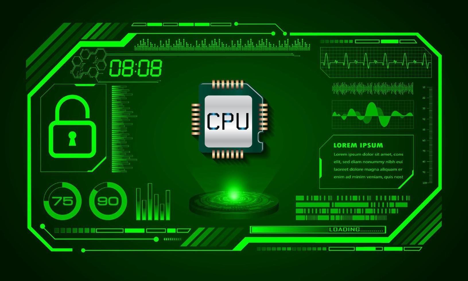 fundo de tela de tecnologia hud moderna vetor