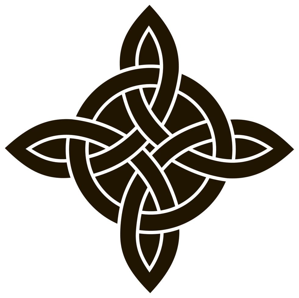 nó celta medieval. ornamento de nós celtas e irlandeses. símbolo celta, ícone de vetor de forma de nó sem fim, símbolo de unidade de espírito infinito, gráfico de símbolo tribal de círculo pagão isolado
