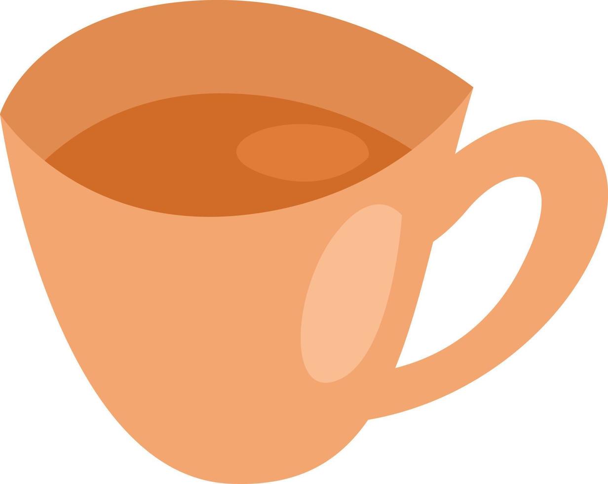 caneca de chá laranja, ilustração, vetor em um fundo branco.