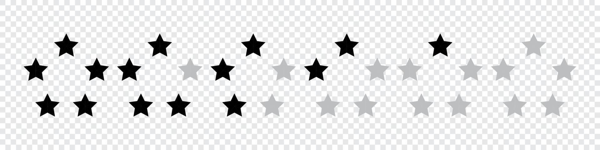 ícone de estrela. estrela em círculo. classificação de 5 estrelas. conjunto de cinco estrelas. ícone de vetor definido estrela. conceito de feedback. ilustração vetorial