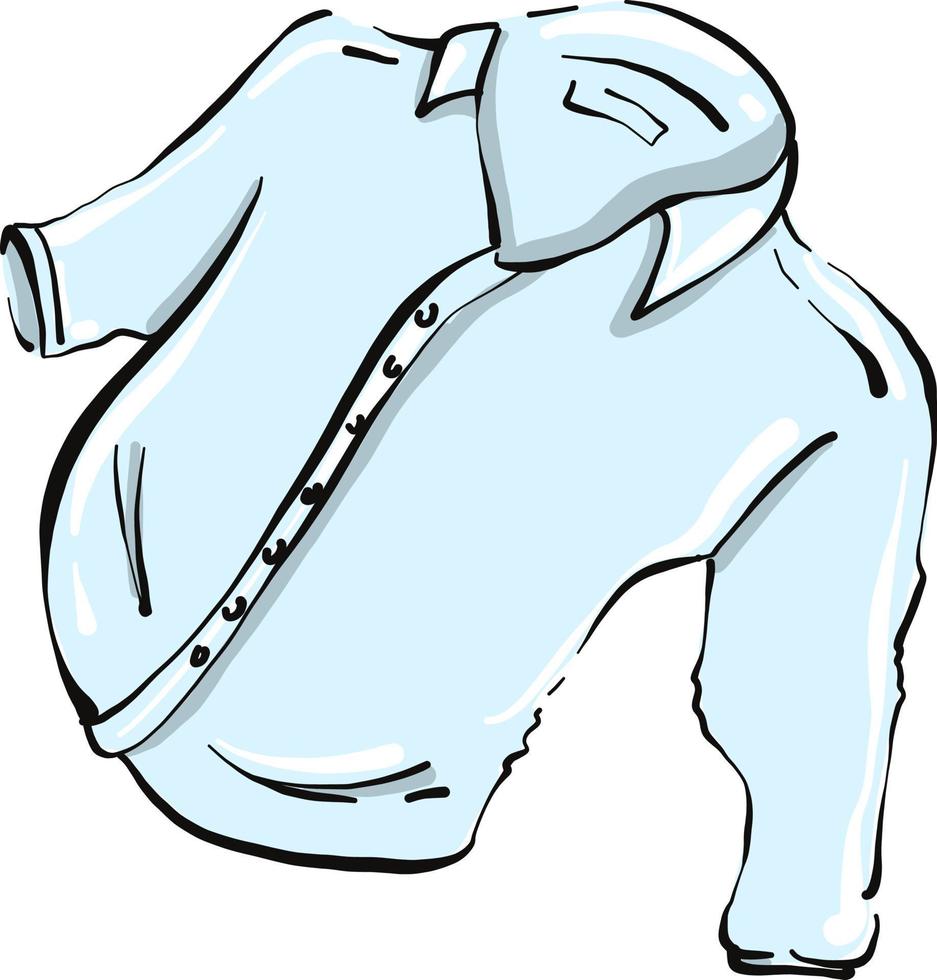 camisa azul, ilustração, vetor em fundo branco