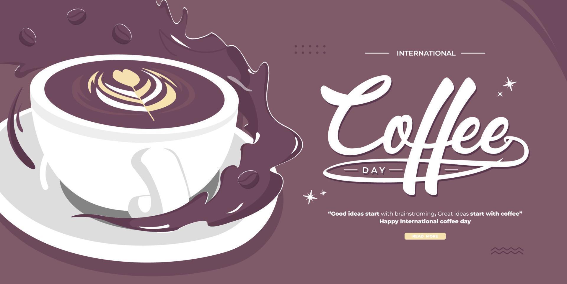 ilustração do conceito de dia internacional do café vetor