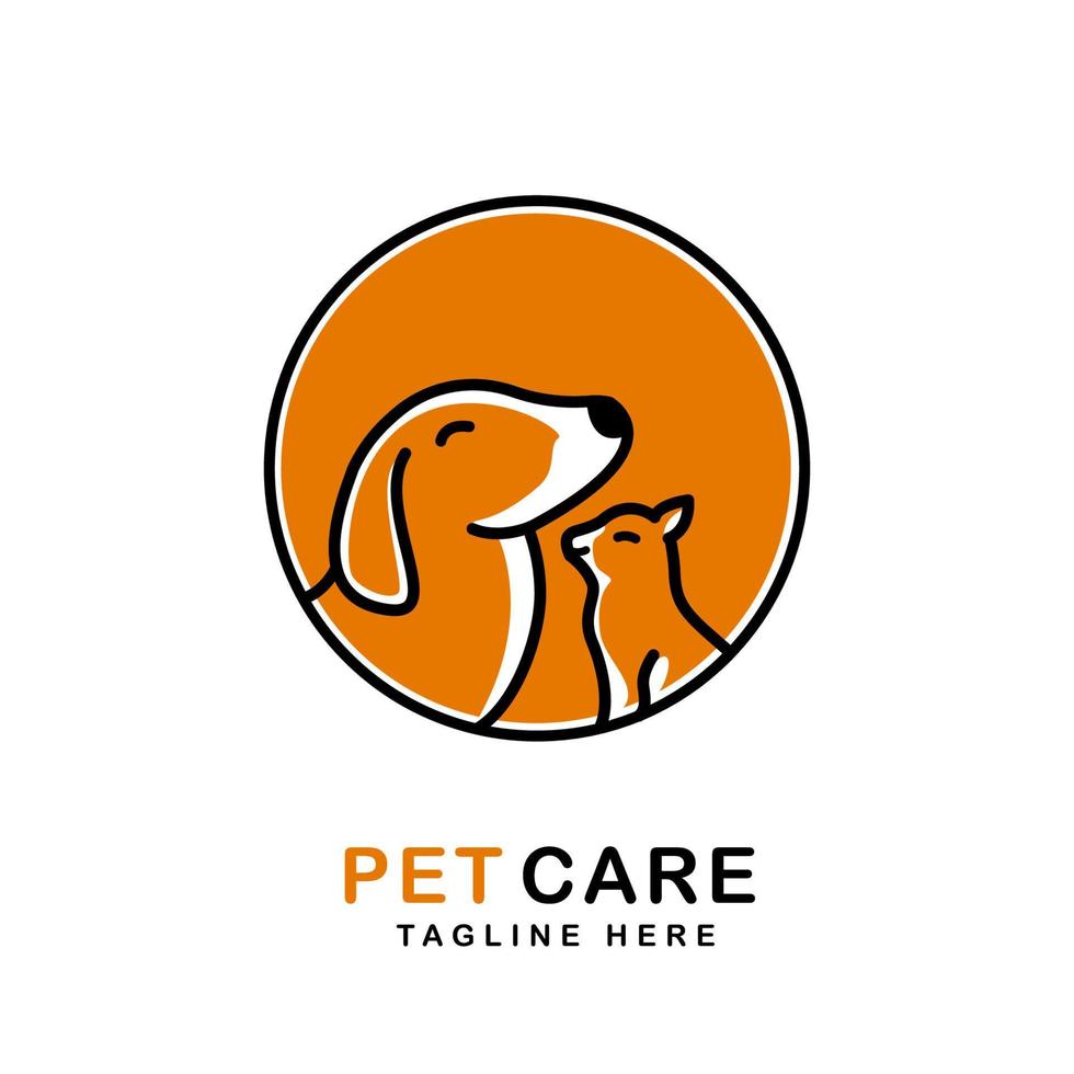 ilustrações de estoque. logotipo de gato de cachorro. logotipo de cuidados com animais de estimação. loja de animais. vetor
