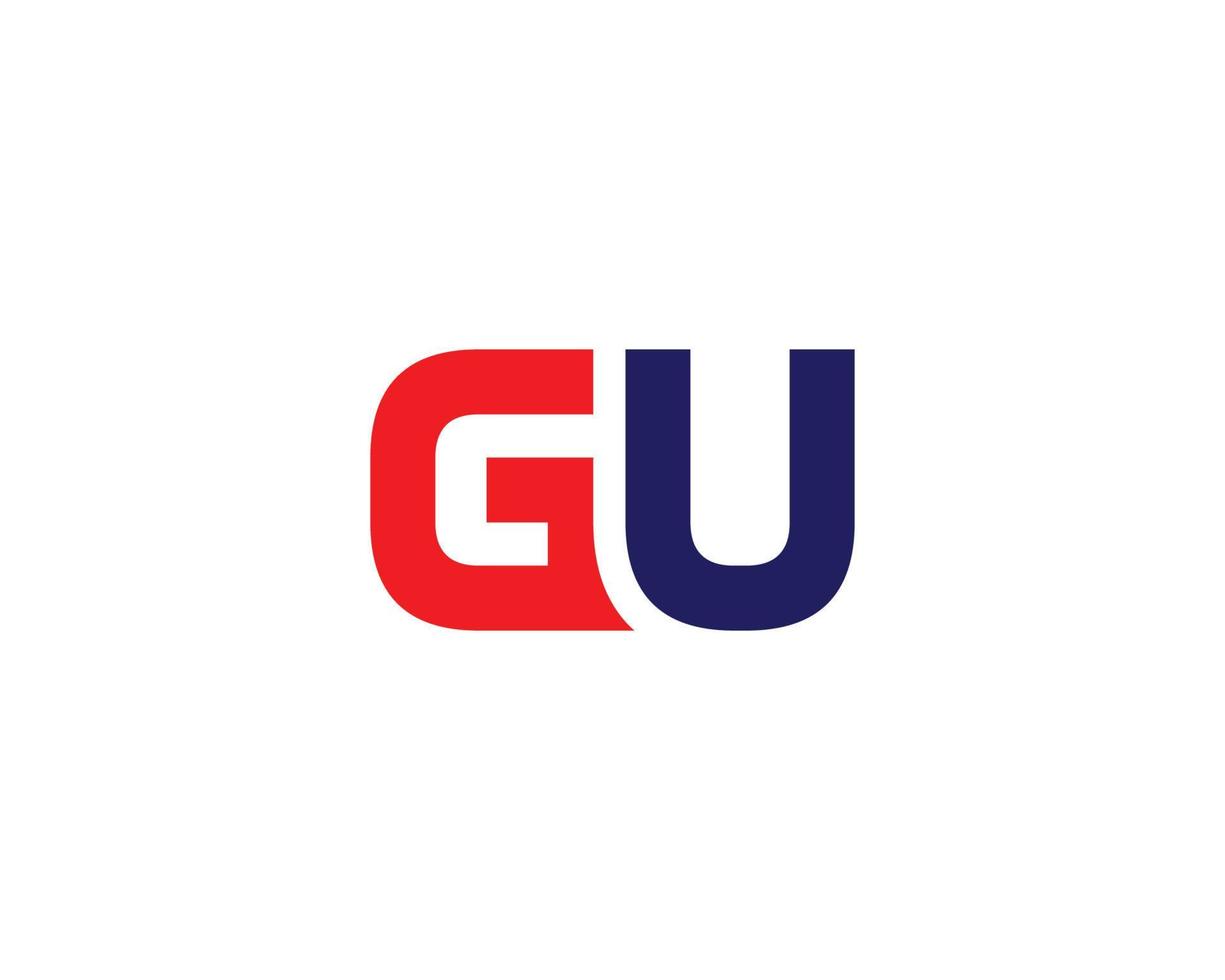 modelo de vetor de design de logotipo gu ug