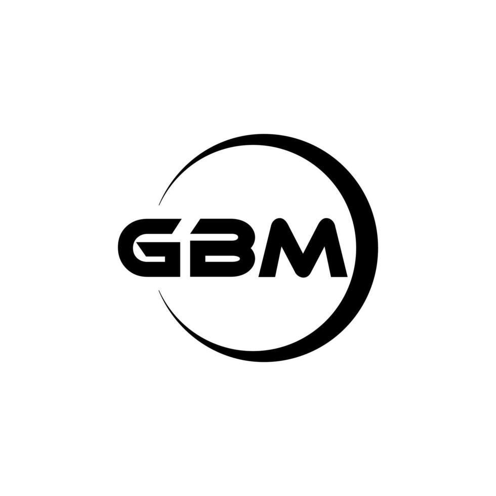 design de logotipo de carta gbm na ilustração. logotipo vetorial, desenhos de caligrafia para logotipo, pôster, convite, etc. vetor