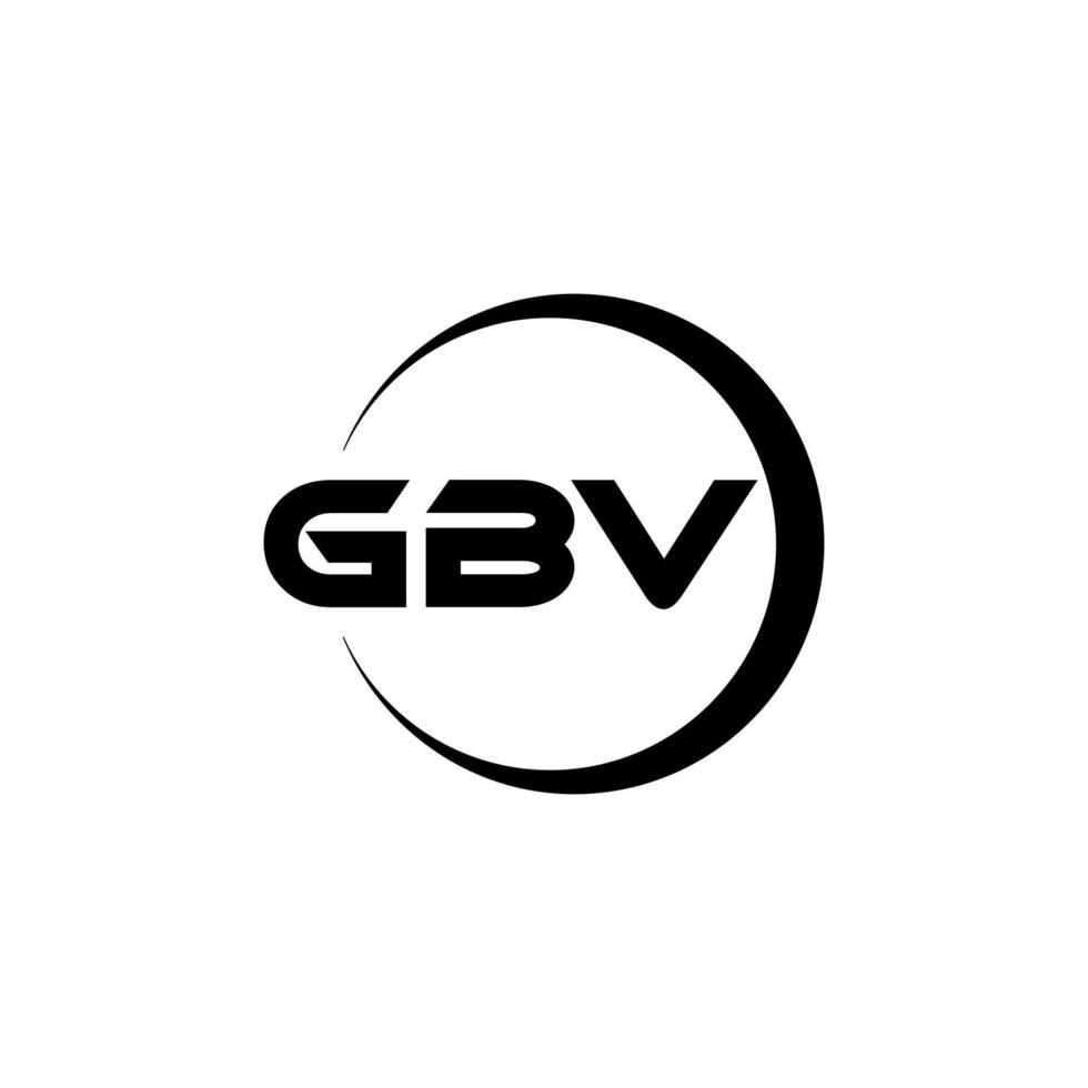 design de logotipo de carta gbv na ilustração. logotipo vetorial, desenhos de caligrafia para logotipo, pôster, convite, etc. vetor