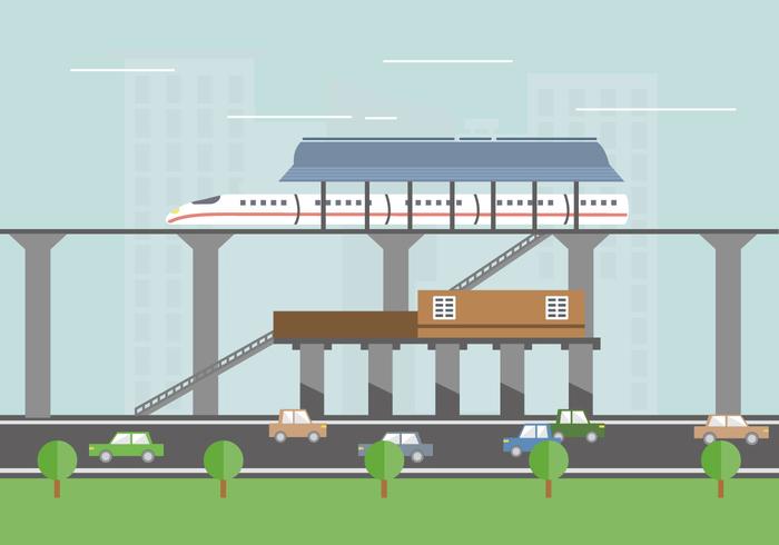 TGV estação de trem vector ilustração plana