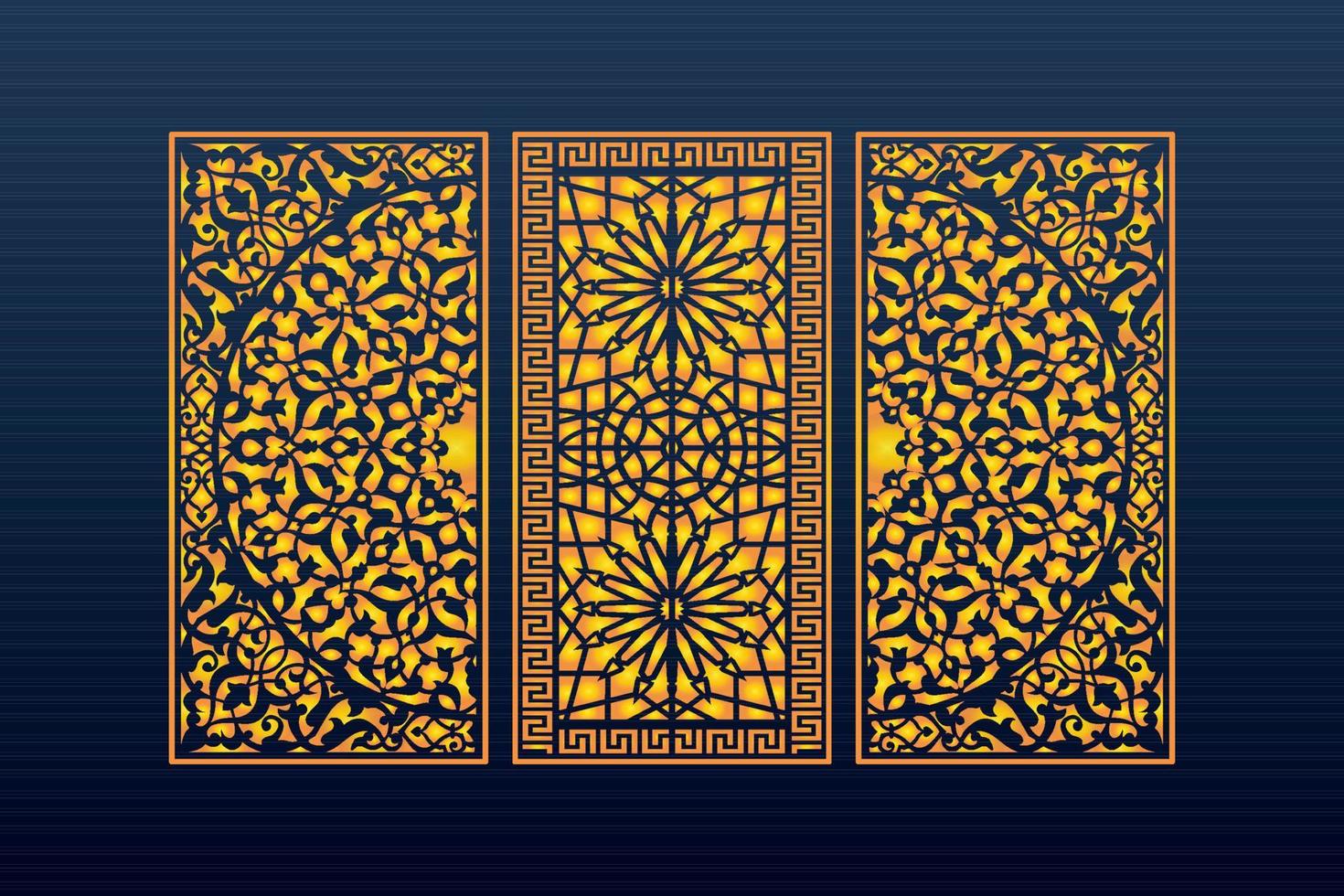 abstrato geométrico islâmico ornamento árabe decorativo padrão de laser de corte cnc vetor