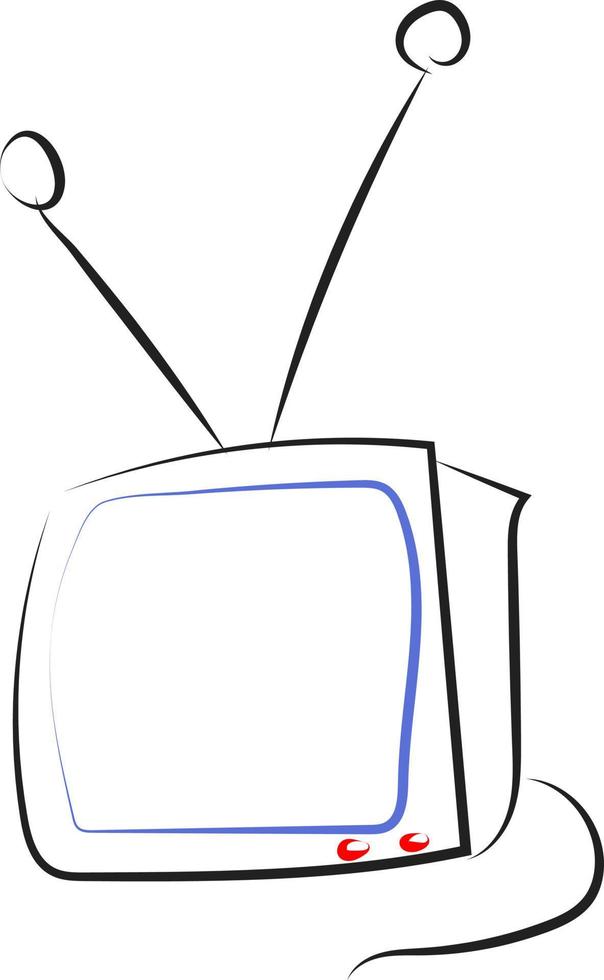 desenho de tv, ilustração, vetor em fundo branco.