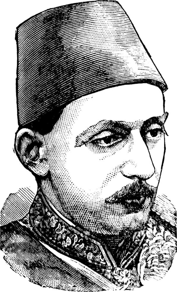 Abdul Hamid ii, ilustração vintage vetor