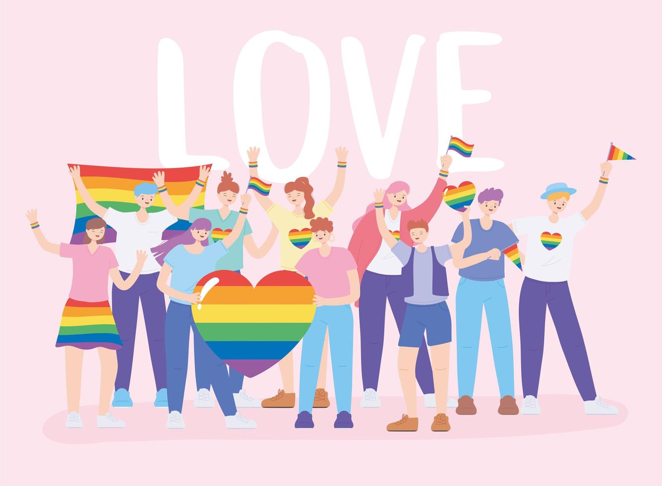 comunidade LGBTQ para parada e comemoração do orgulho vetor