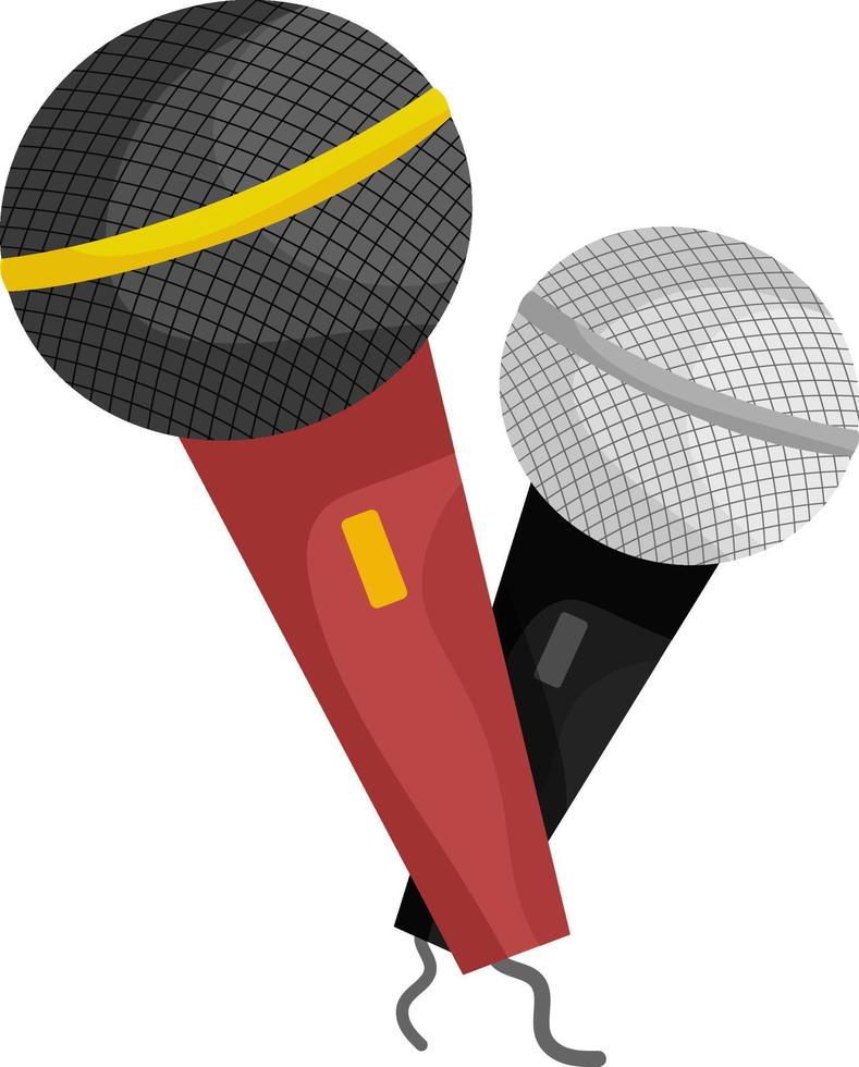 dois microfones, ilustração, vetor em fundo branco