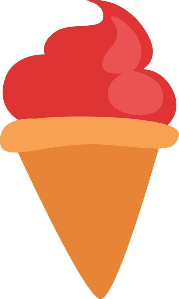 sorvete de fastfood em um cone, ilustração, vetor em um fundo branco.