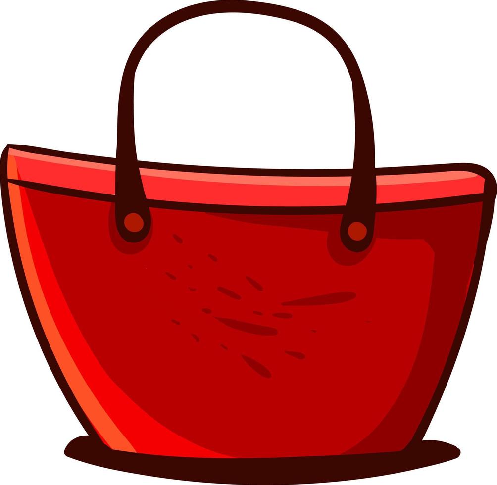 bolsa de mulher vermelha, ilustração, vetor em fundo branco