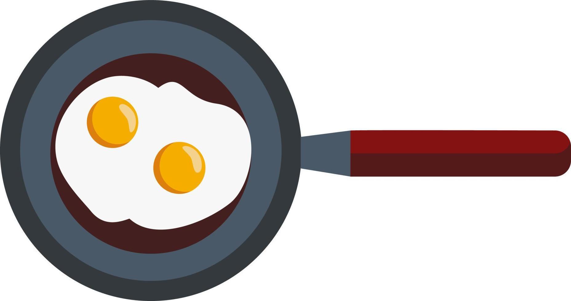 ovos em uma panela de salsicha, ilustração vetorial ou colorida. vetor