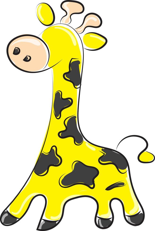 desenho de girafa, ilustração, vetor em fundo branco.
