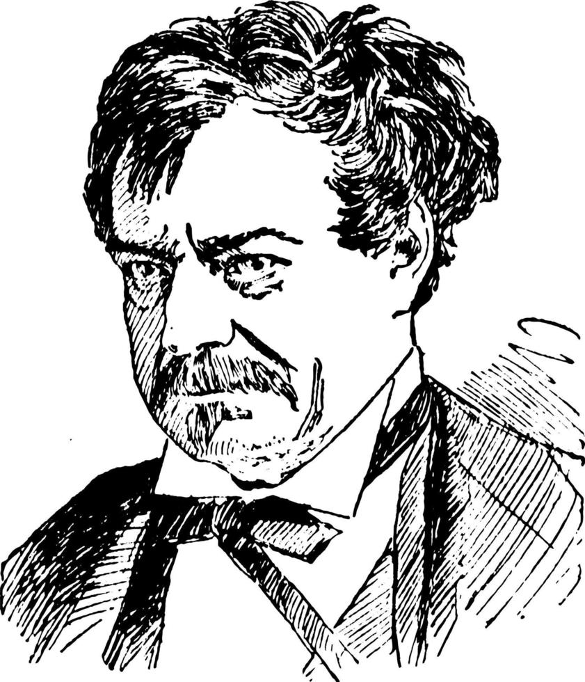 edwin forrest, ilustração vintage vetor