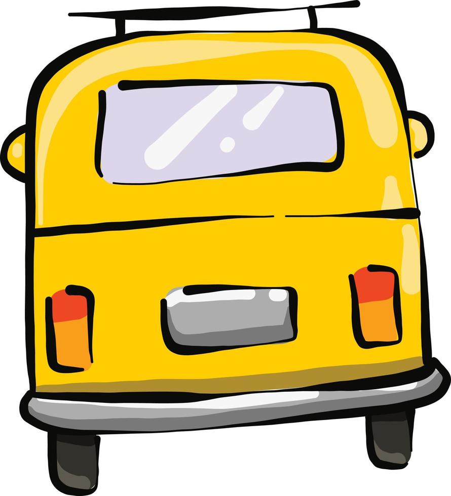 ônibus amarelo, ilustração, vetor em um fundo branco.