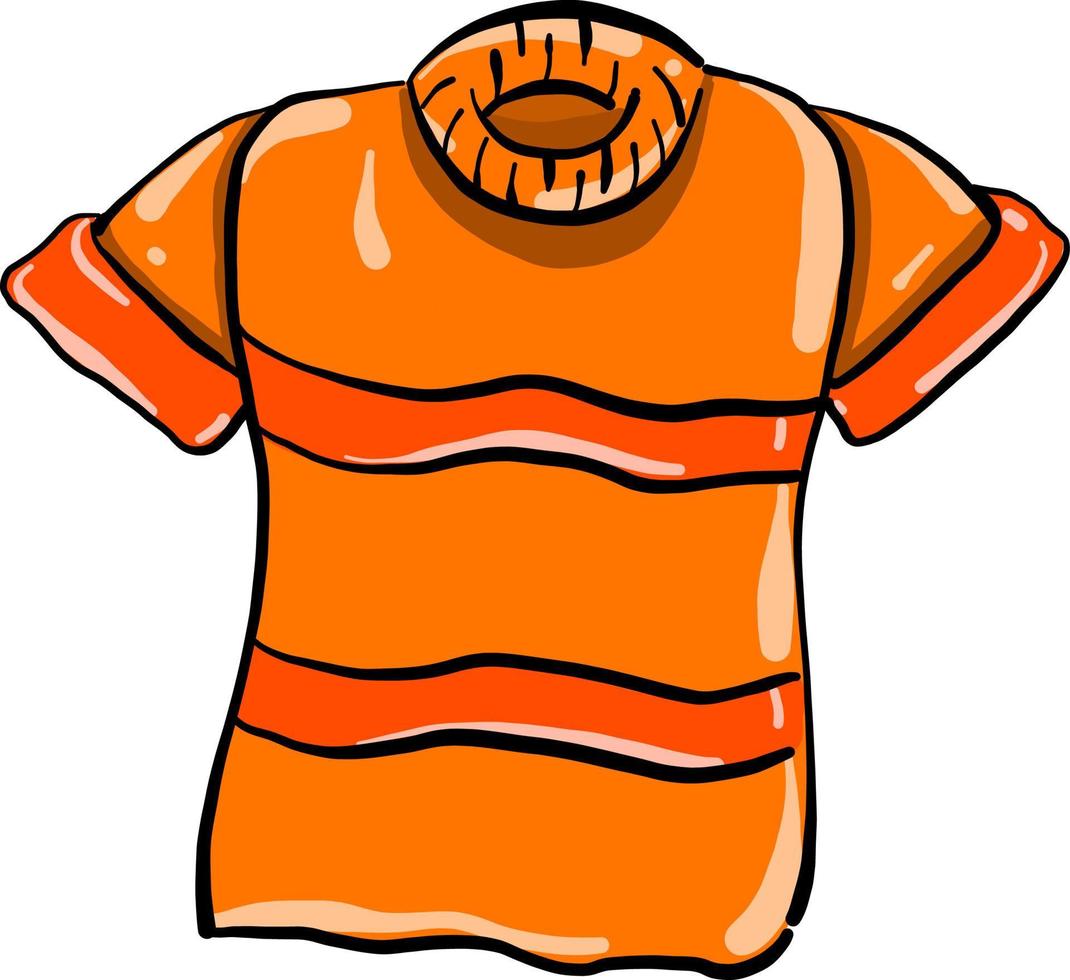 camisa laranja, ilustração, vetor em fundo branco