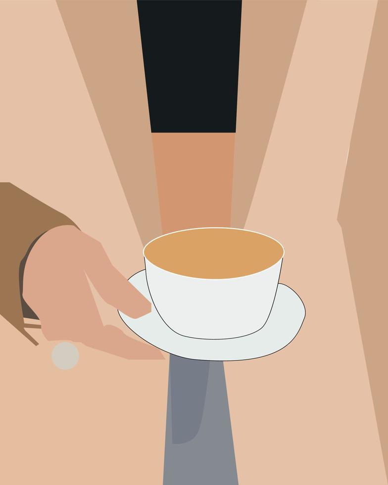 xícara de café, ilustração, vetor em fundo branco.