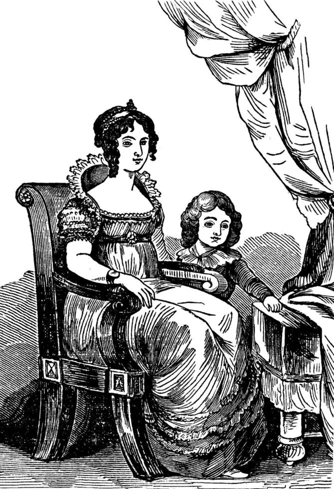 maria louisa, ilustração vintage vetor