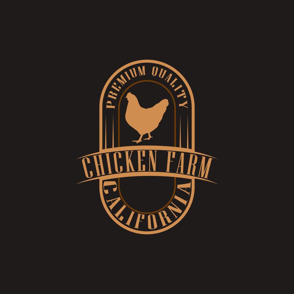 logotipo vintage de fazenda de frango com aparência estética para empresa agrícola, logotipo e muito mais vetor