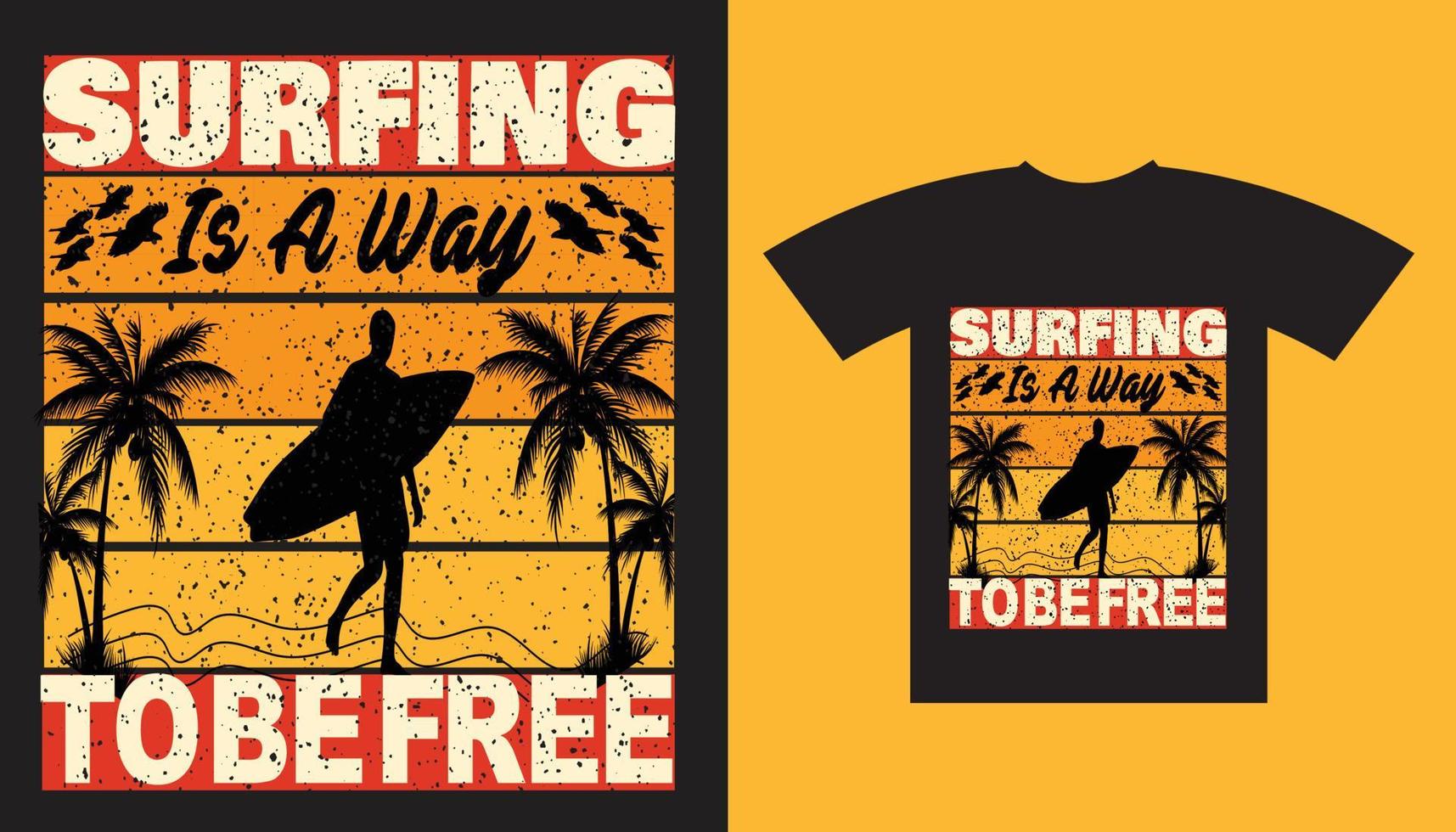 surfar é uma forma de ser livre vetor