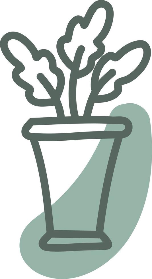 planta de flor verde em vaso, ilustração, vetor, sobre um fundo branco. vetor