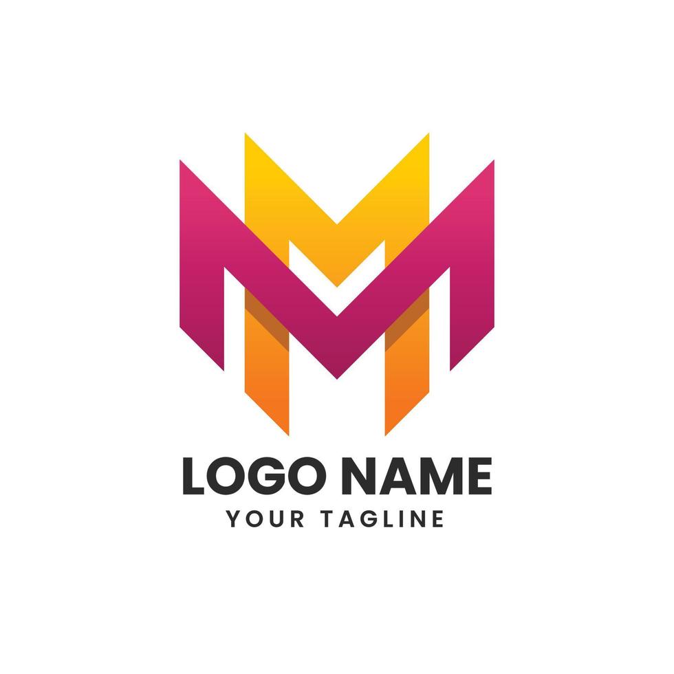design de logotipo criativo letra mm vetor
